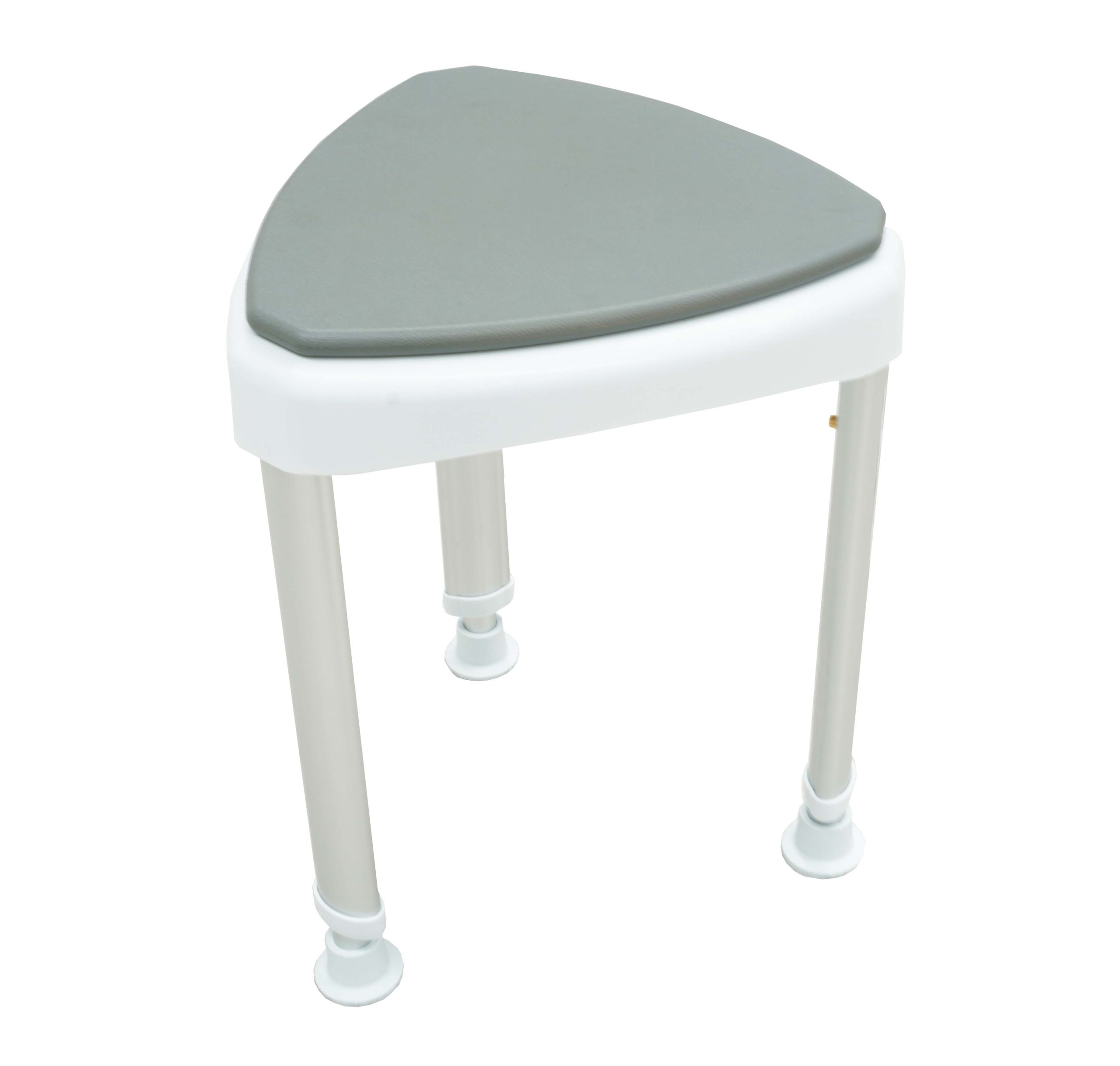 Carezza Corner Shower Stool - Aluminium Frame